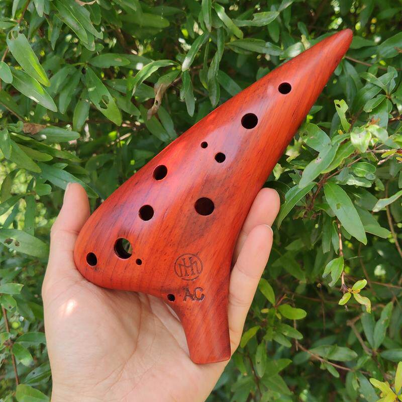 高档木火陶笛木头12孔A笛实木质轻易吹轻吹C型中便音C调十木二孔