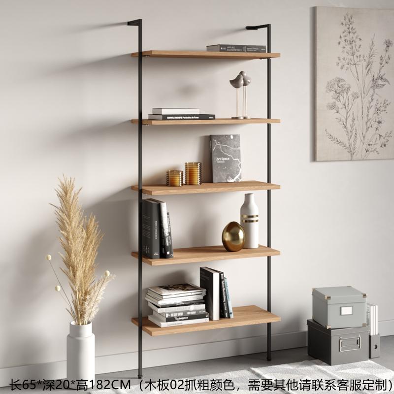 架家用铁简约装饰艺多层实木置收纳客厅书架落地贰展示架架架物梦