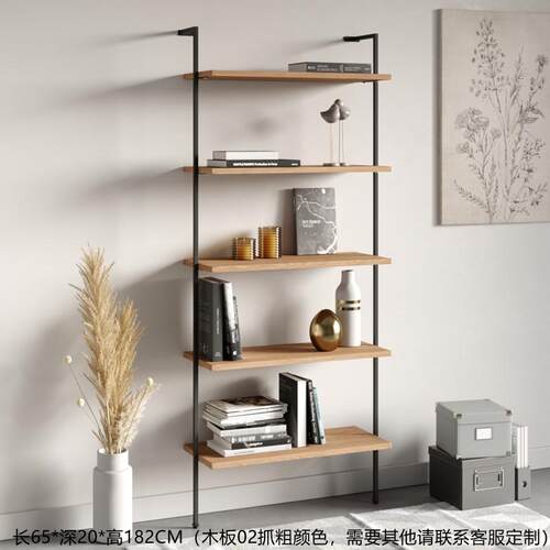 架家用铁简约装饰艺多层实木置收纳客厅书架落地贰展示架架架物梦