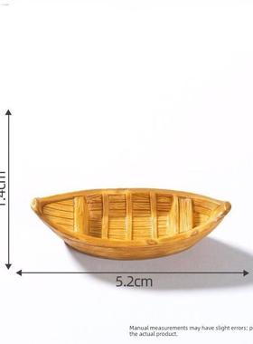 古风渔船江南绿树彷古DIY装饰品工艺微缩养鱼鱼缸造景漂浮小船