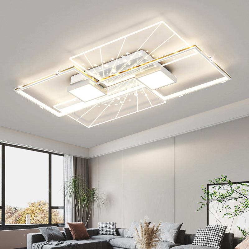 客厅灯现代简约led灯饰2023年新款北欧轻奢白金灯具组合全屋套餐