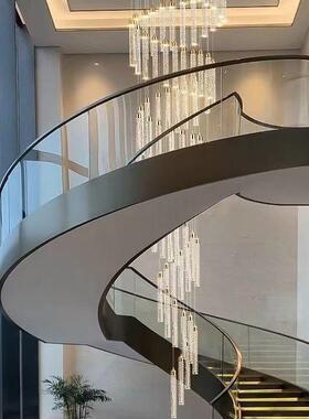 客复式厅楼轻奢楼梯吊灯别墅空中空灯现代简约612楼梯间水晶长吊