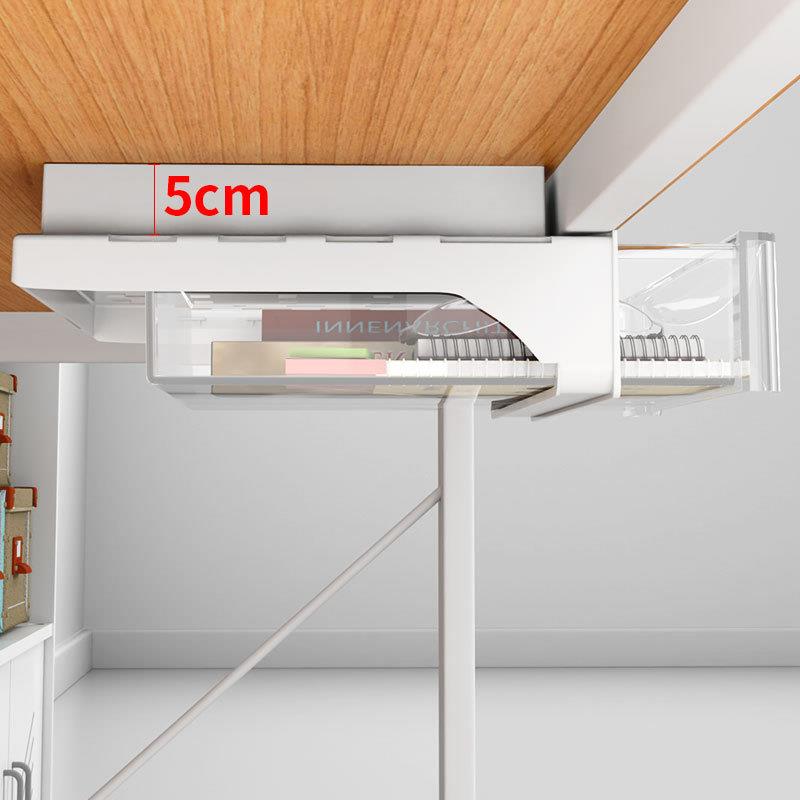 免隐形抽屉收纳盒吊装加装粘贴可桌下办公室桌有杠工位底桌下打孔