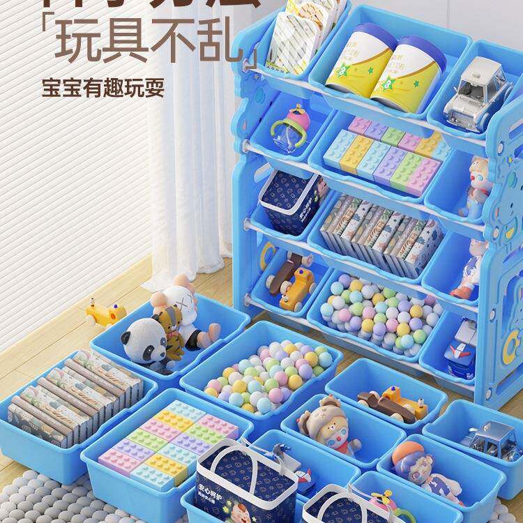 儿童客985层厅玩纳具收架置物架多书架架二合一体绘本分类整理大