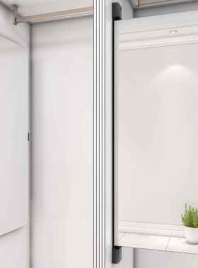 旋转装开门置衣柜橱试衣隐形衣柜穿衣镜全镜子镜UIK平推拉内对身