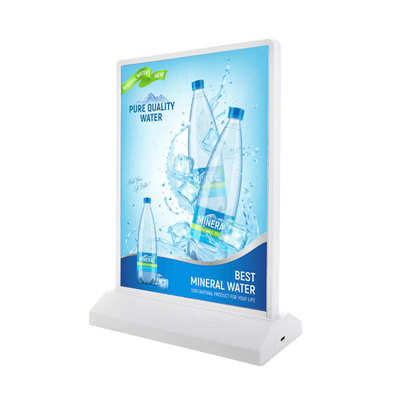 双面LED充电灯箱发光展示牌A4便携式台卡A5餐桌价格桌面摆台灯牌