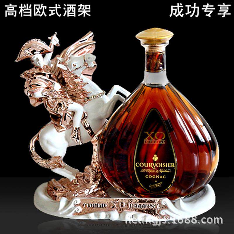 美式仿铜树脂工艺品家居摆件拿破仑XO洋红酒架创意酒柜玄关装饰品