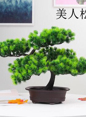 松针崖柏树枝常绿假的松针罗汉松枝道具叶子假树叶迎客摆件