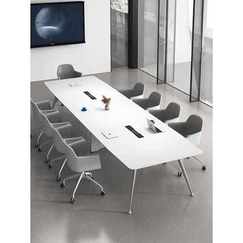电镀脚小型会议桌长桌简约现代大型会议室办公家具培训桌洽谈桌