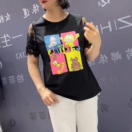 3172女权贵族早夏洋气，显瘦胖mm大码女常规款短袖加肥t恤