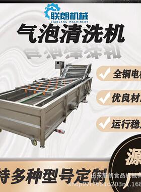定制商用果蔬气泡清洗机苹果梨压喷淋洗果机枇杷果全自动清洗机