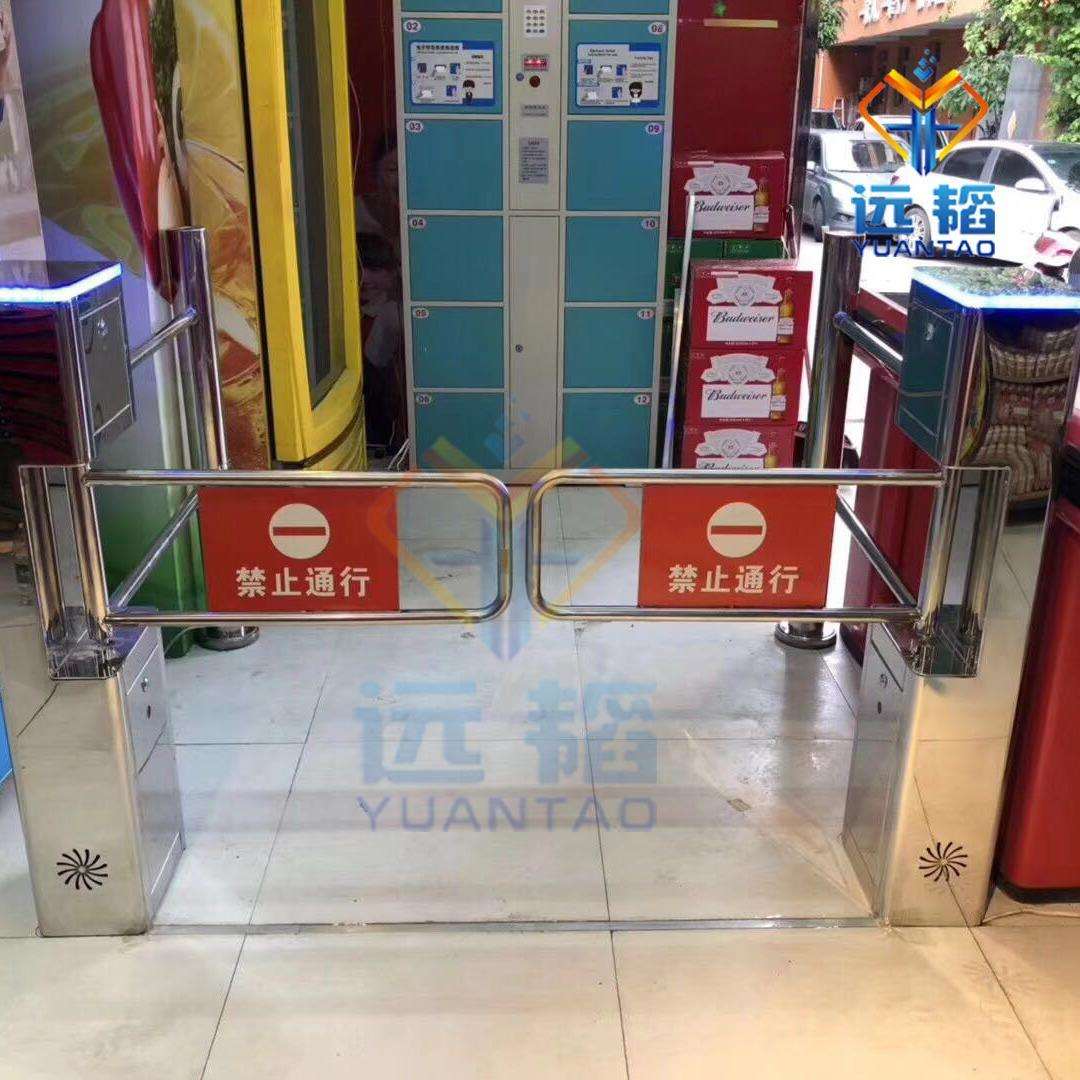商场自动感应单向摆闸门 超市手动摆闸 单门全高十字闸