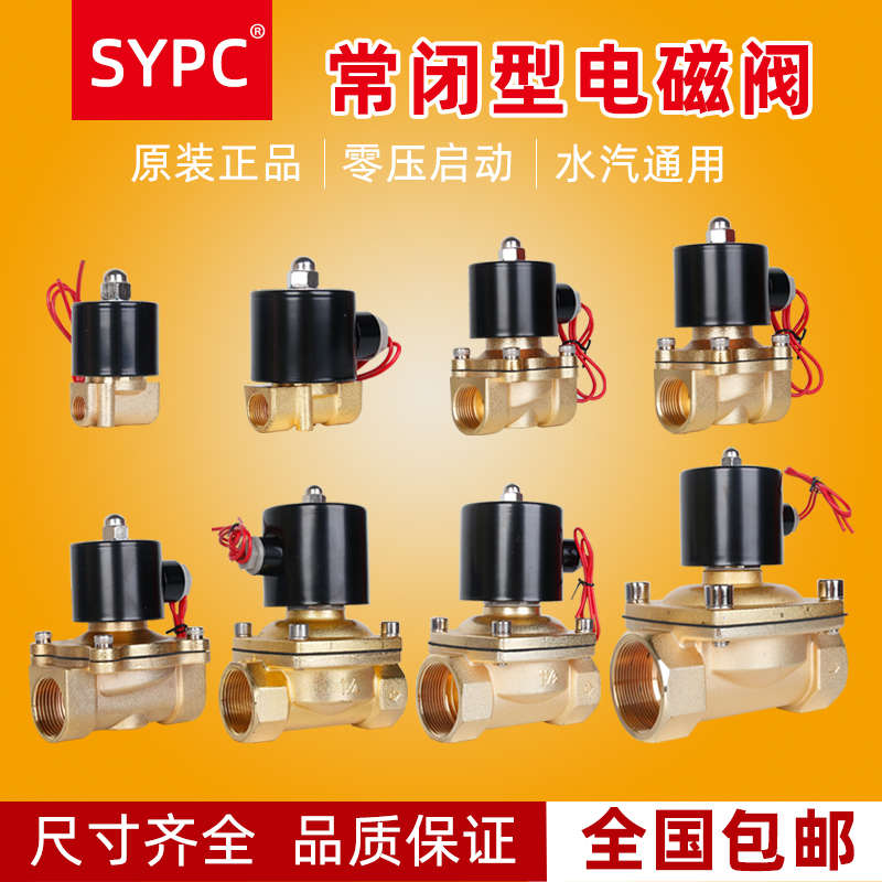 森亚SYPC电磁阀水气阀2W025-08 2W160-15 2分4/6分/1寸220V24V1