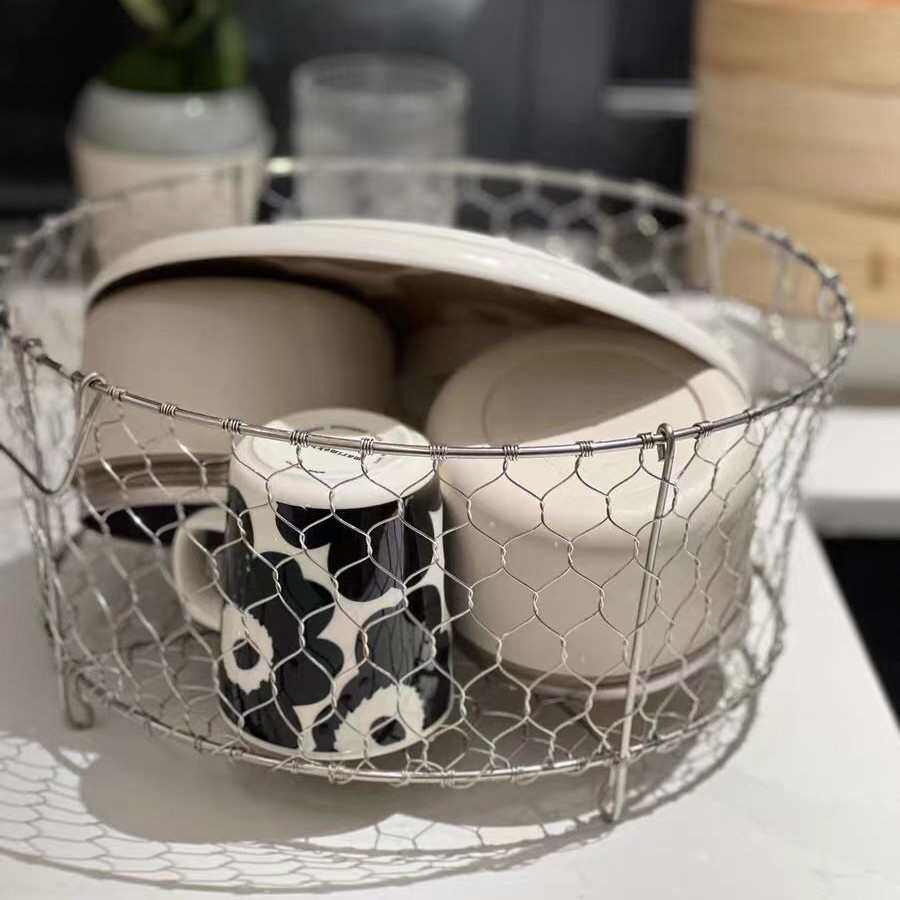 物篮不锈钢置厨房篮hin304收纳家用手工沥水水果篮篮新款碗碟制作
