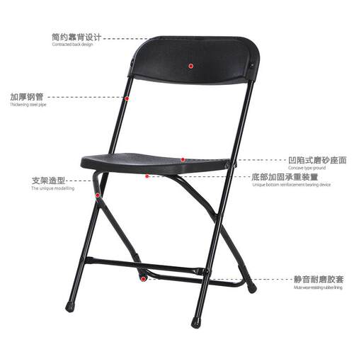 塑料折叠椅子家用休闲靠背椅简易电脑椅办公会议椅