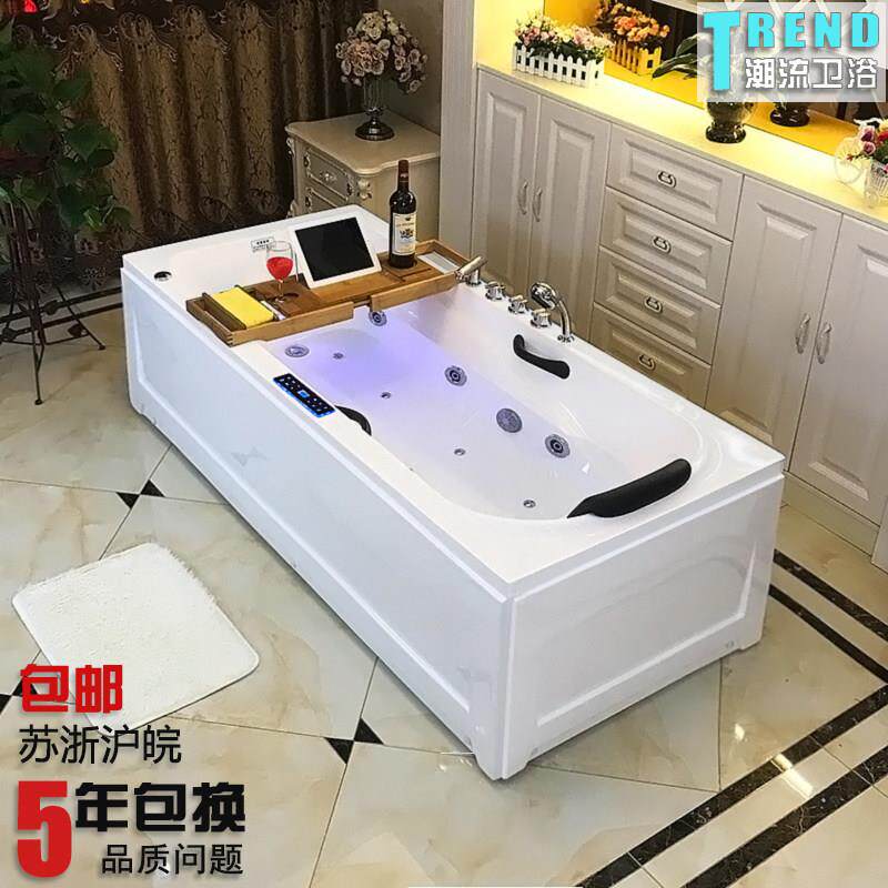 独立式亚克力豪华按摩浴缸 欧式家用恒温加热小浴盆
