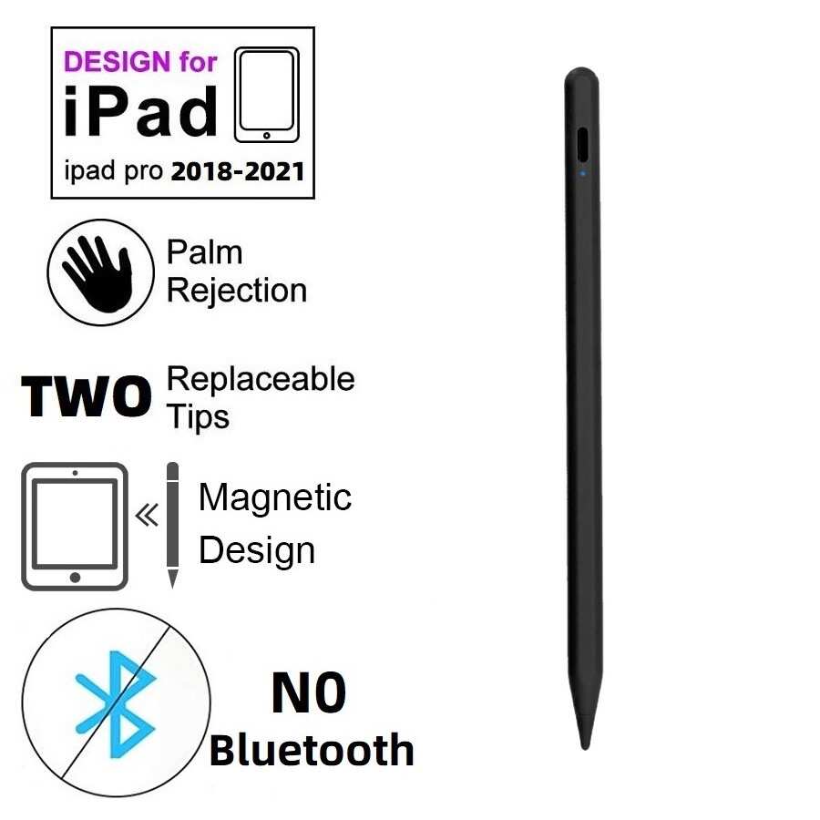 防误触倾斜压感磁吸电容笔iPad pencil专用倾斜压感绘画手写笔黑