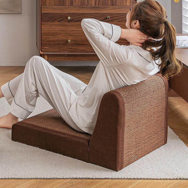 日式茶椅榻榻米座椅和室椅飘窗无腿椅阳台靠背椅子懒人椅天然竹编