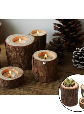 Tea Light Wooden Candle Holder Rustic Wedding Party Birthday
