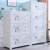 简易双开门铝合金衣柜85面宽大容量家用组装 卧室小户型塑料收纳柜