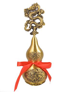 宏全黄达铜铜九龙葫芦九龙葫芦居玄关开口葫芦家铜器礼品摆件