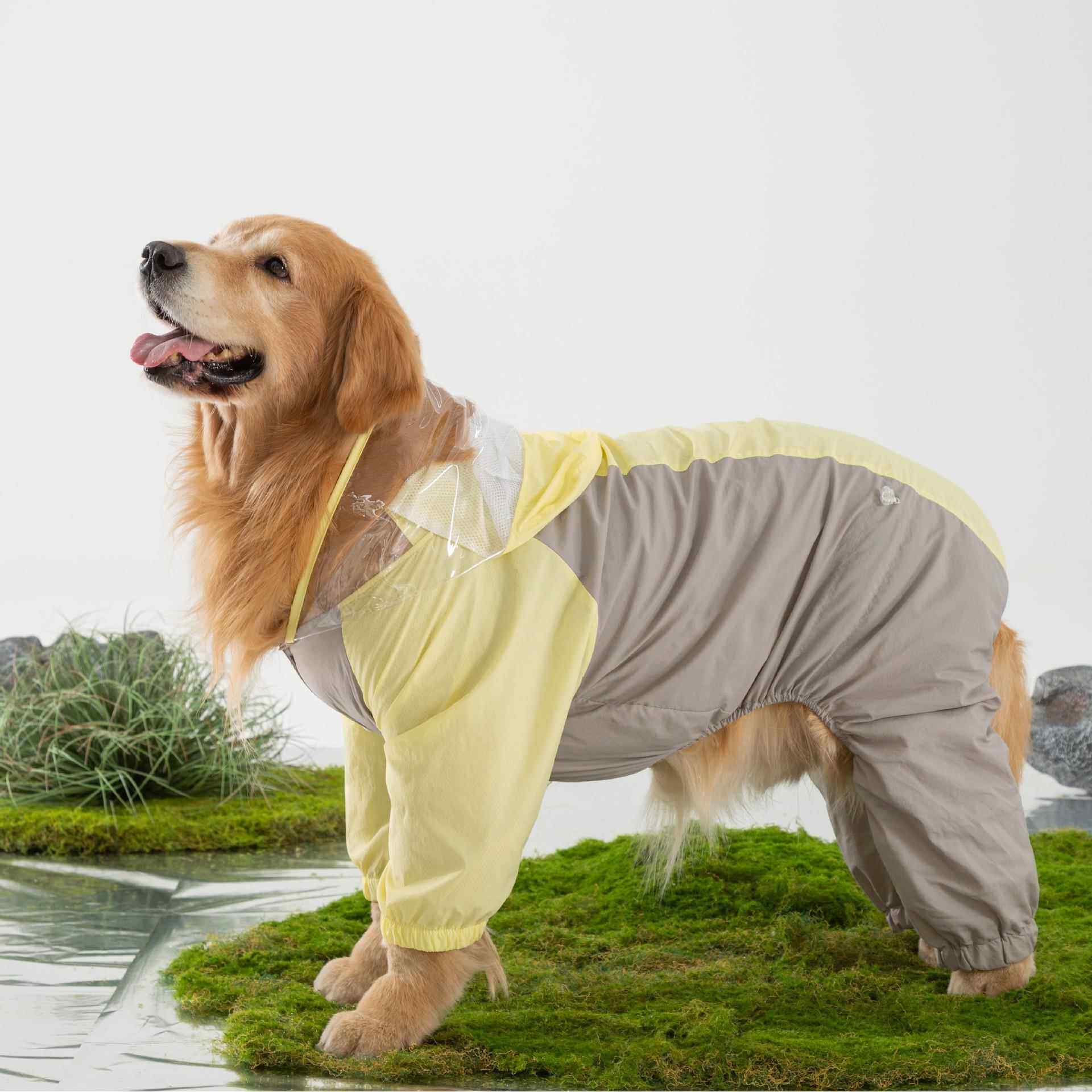 大型犬通用大狗雨衣夏防水简约拉布拉多户外出行防雨宠物狗狗衣服