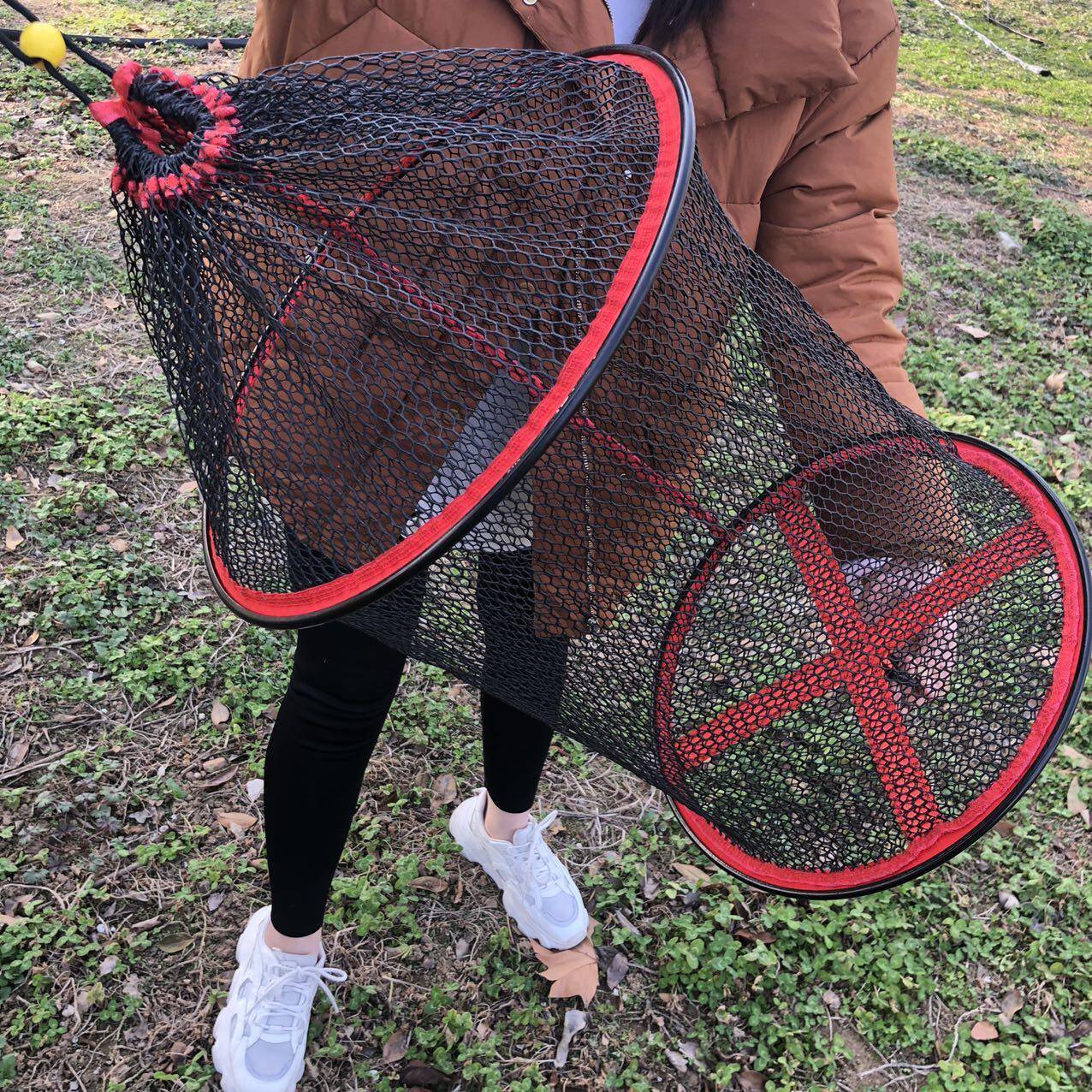涂胶束口小鱼护鱼篓溪流护小虾笼网袋大肚鱼篓野钓马口鲫鱼小鱼护