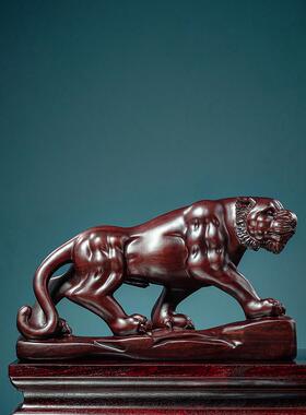 虎啸山河老虎摆件实木客厅办公室开业礼品装饰生肖虎上山虎工艺品