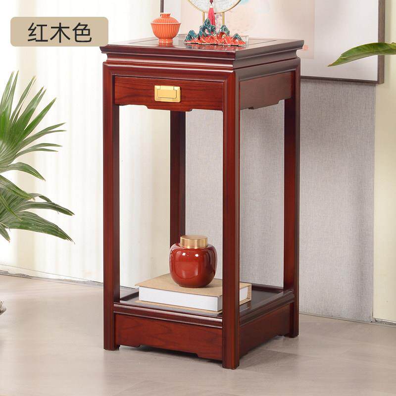 新中式实木鱼缸花架盆景架置物架奇石摆件小茶几方形桌角几床头柜