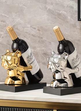轻奢红酒摆件展示柜红酒架乔迁新居隔断艺术客厅酒柜轻奢风