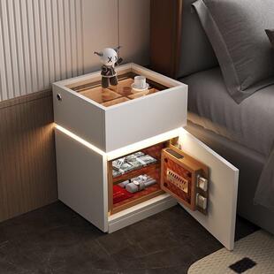 简约现代智能床头柜保险柜一体无线充电隐藏式家用保险箱收纳柜子