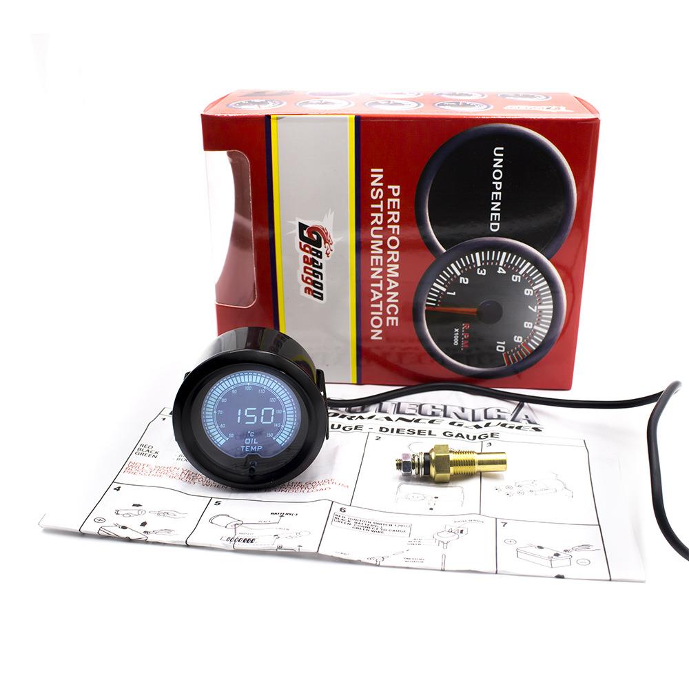 汽车改装2寸52mm50-140℃油温度表7种背景灯光液晶显示车用油温