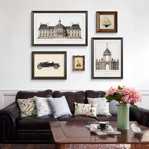 式客厅饰画设计师建组ANA合轻奢挂画筑餐厅欧式相框汽车装美走廊