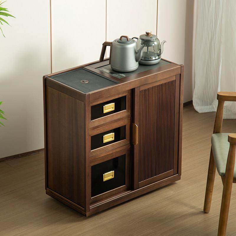 新中式茶水柜移动实木茶台胡桃木茶桌小户型客厅多功能水吧台烧水,住宅家具,可移动边柜,淘宝优惠券,粉丝福利购,淘宝优惠卷
