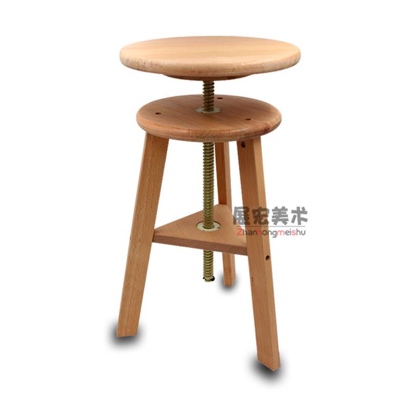 榉升降木画凳画椅实木学生画凳术素描画架画板美写生XFE凳转可旋