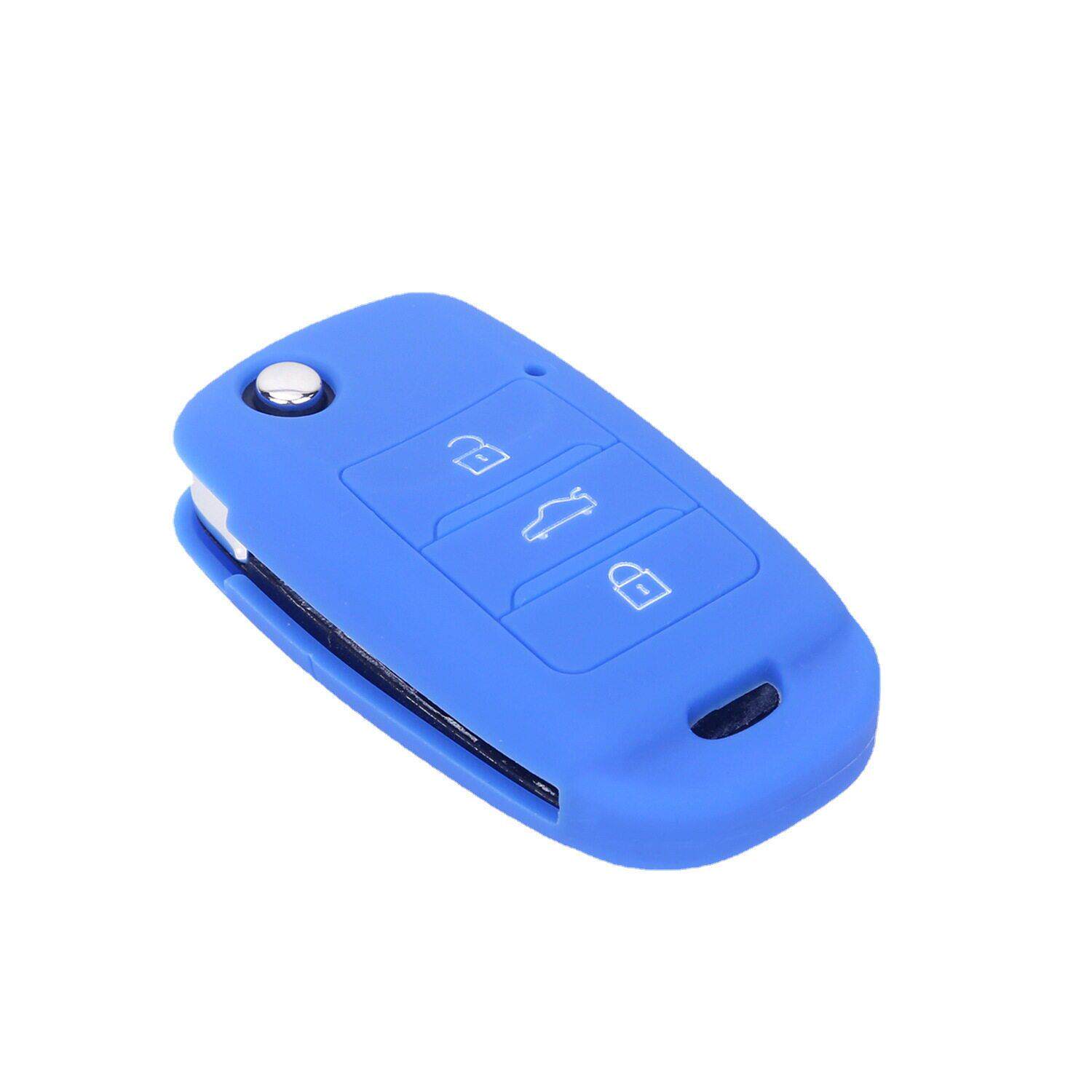 适用长安奔奔折叠3键硅胶钥匙套悦翔V7凌轩锁匙包CS55遥控器护套