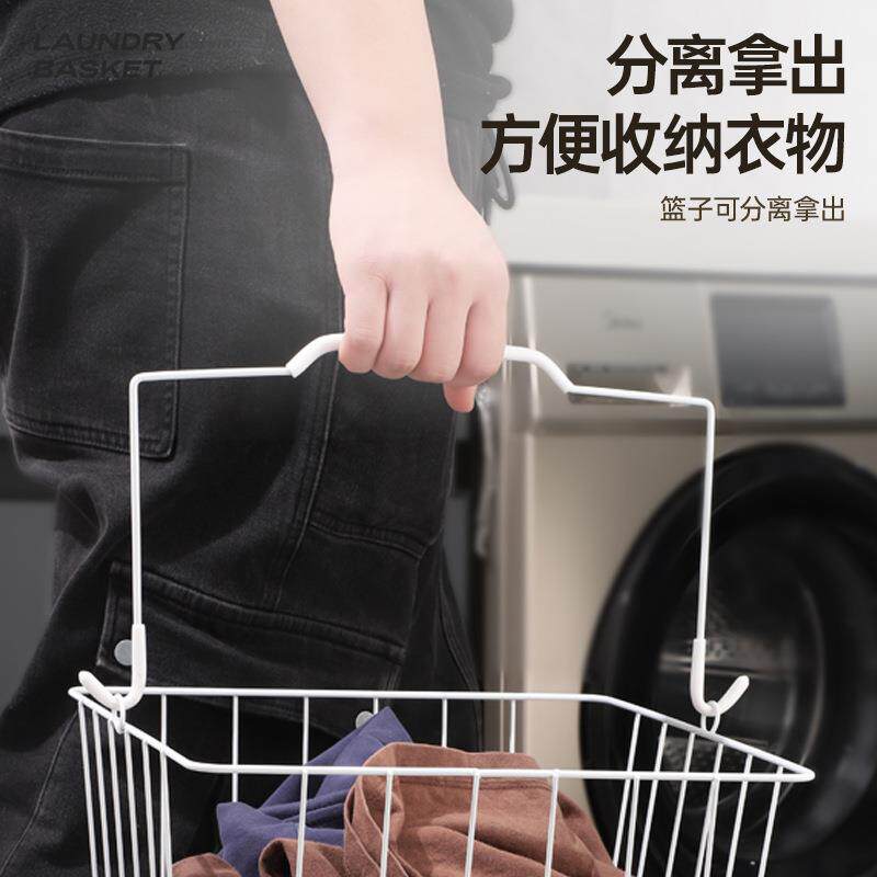 三脏衣篮衣层抽屉式置架网脏衣篮轮浴室脏衣服收物纳筐带脏桶白色