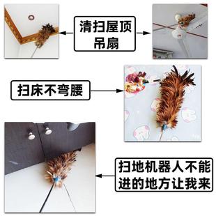 纯手工真鸡毛掸子除尘扫灰家用鸡毛毯子可伸缩鸡毛掸子商用车用