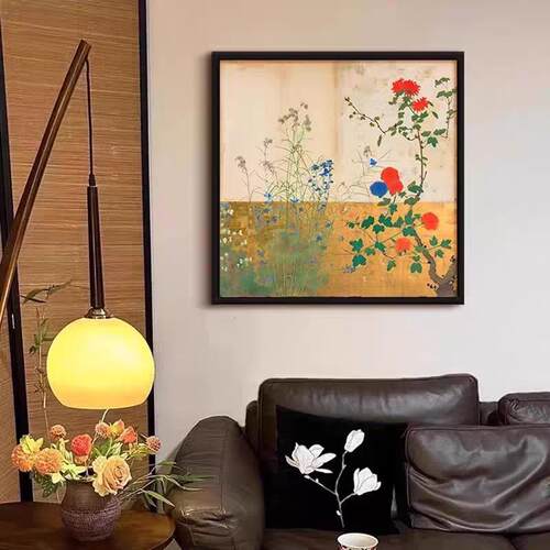 《篱笆》新中式宋代美学客厅卧室装饰画中国风复古花卉餐厅壁挂画
