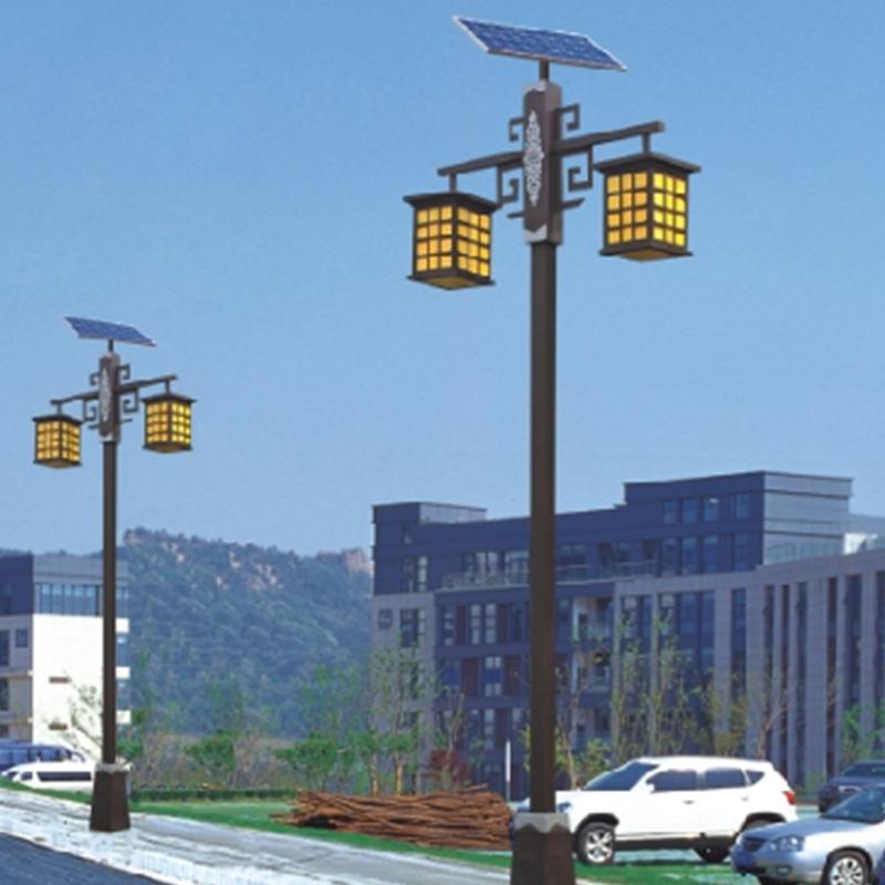新中HDA-4002式led太阳能双院头园庭院灯林公广场方形景观灯太阳