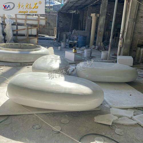 现GRC清水混凝土景观座椅坐凳 UHPC户外异型座椅 特色坐凳组合