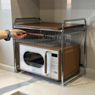 【厨房好物】烤箱微波炉双层置物架家用多功能烤箱收纳架子可抽拉