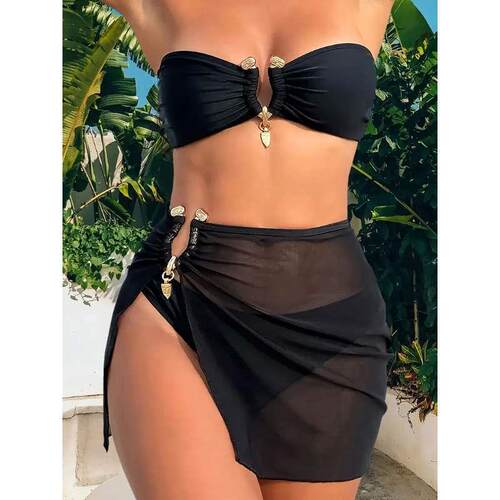 Split swimsuit, women's strapless bikini, unique and