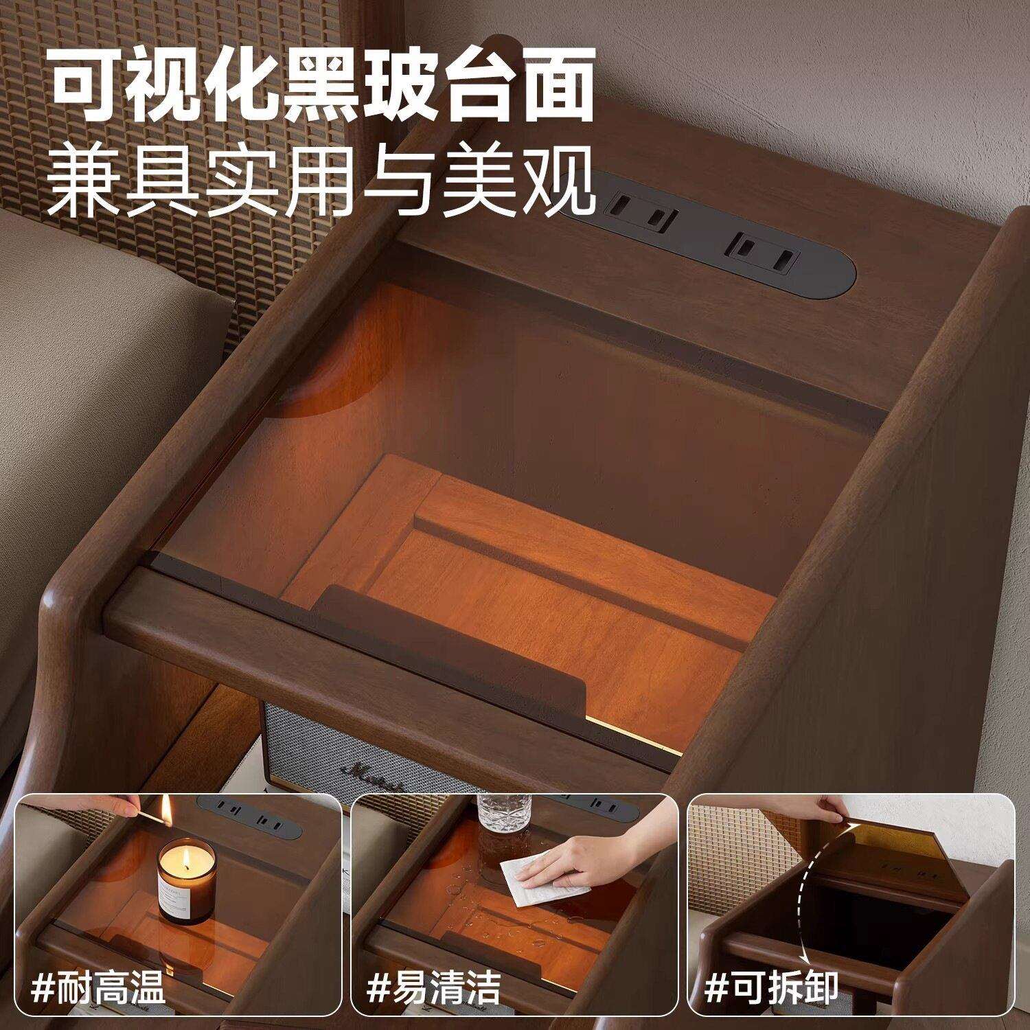 实木极窄床头柜小型家用卧室超窄20cm30cm窄边夹缝迷你床边小柜子
