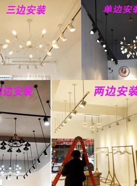 舞蹈室射灯led射灯店铺服装店商用轨道伸缩吊杆悬挂吊装轨道射灯