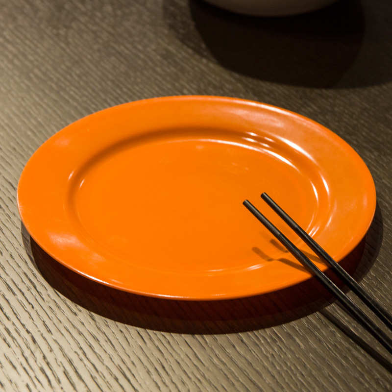 仿瓷密胺盘子 圆形自助餐盘浅盘 酒店高档餐具配货批发
