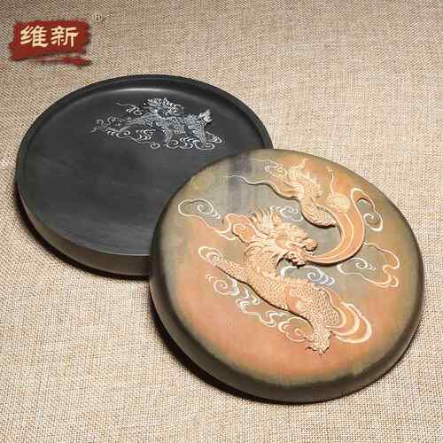 高档四大名收砚之一名师柯崇手工雕刻徽州歙砚精品文房砚/吉祥如