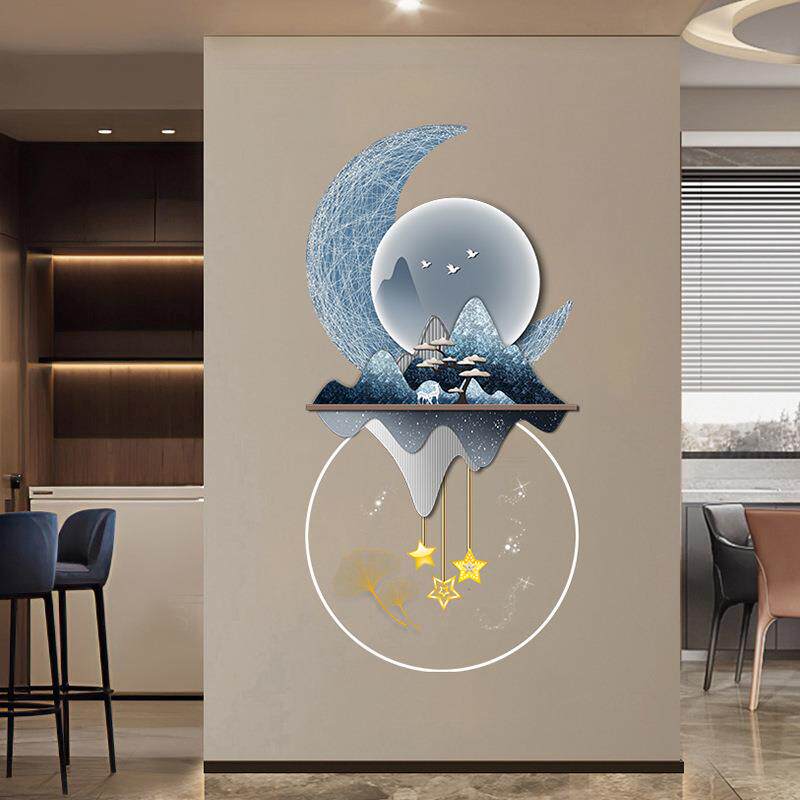 轻奢创意玄关装饰画挂饰墙壁装饰中式发光氛围感立体亚克力装饰画