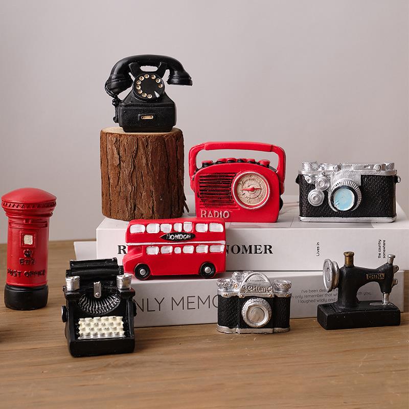 复古树脂迷你小摆件模型拍摄道具微景观布景房间装饰品桌面摆设