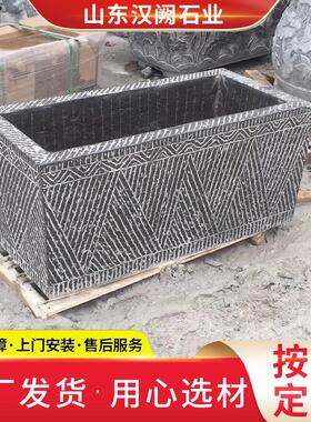 天然老石槽户外圆缸花盆旧猪槽石磨园林景观牛槽马槽养鱼水池石槽